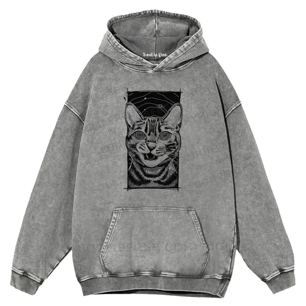 Hypnotic Cat Washed Hoodie