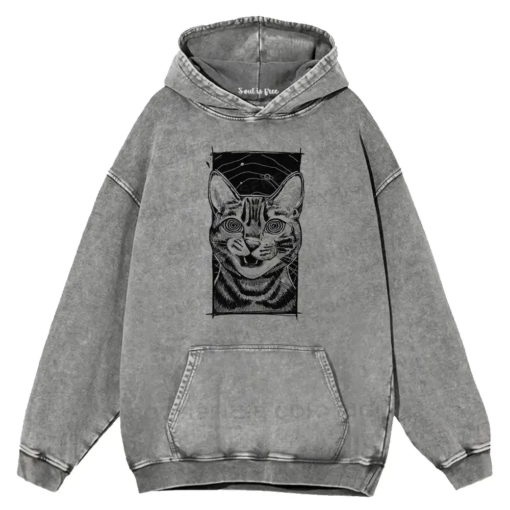 Hypnotic Cat Washed Hoodie