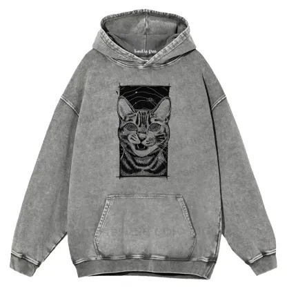 Hypnotic Cat Washed Hoodie