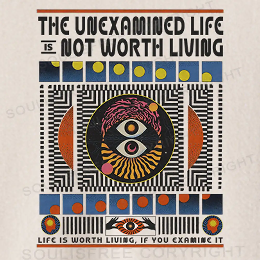 The Unexamined Life Not Worth Living Washed Crop T-shirt