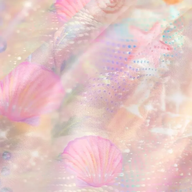 Soulisfree Holographic Beach Seashell Cowl Neck Satin Mini Dress