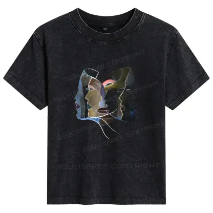 Layers of Masks Basic Washed T-shirt