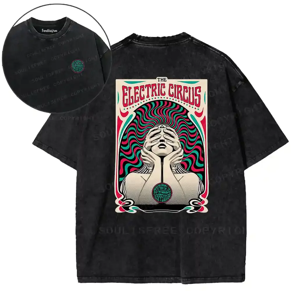 Neon Psyche Carnival Washed T-shirt