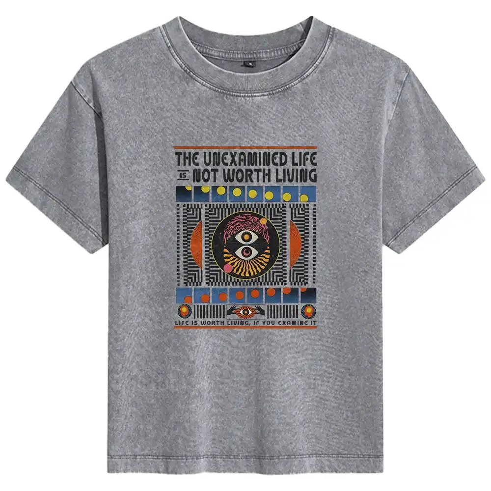 The Unexamined Life Not Worth Living Basic Washed T-shirt