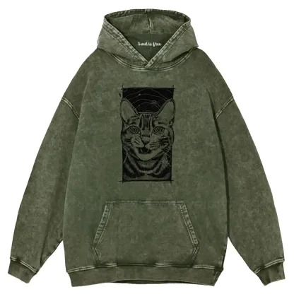 Hypnotic Cat Washed Hoodie