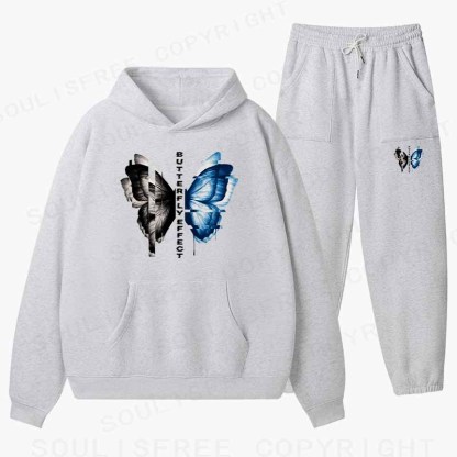 Soulisfree BUTTERFLY EFFECT Cotton Fleece Hoodie Set