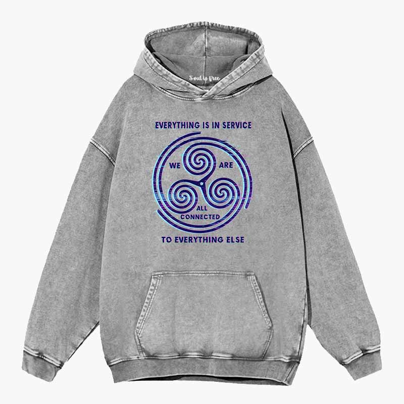 Soulisfree EVERYTHING IS IN SERVICE Washed Hoodie