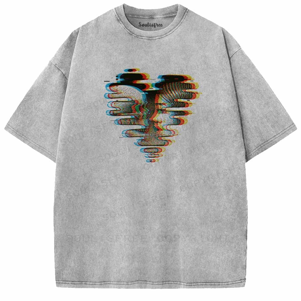 Soulisfree  Life And Death Duality Heart Washed Tee