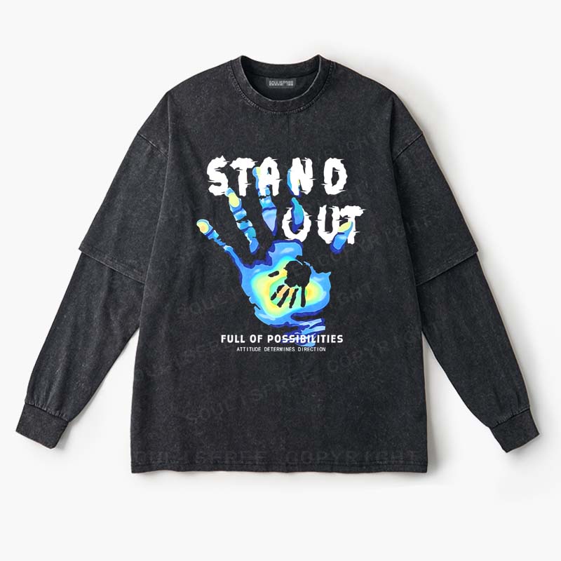 Soulisfree  STAND OUT FULL OF POSSIBIEITIES  Layered Long Sleeve Tee