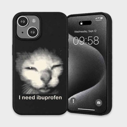 Soulisfree Tired Cat Humor Matte Phone Case