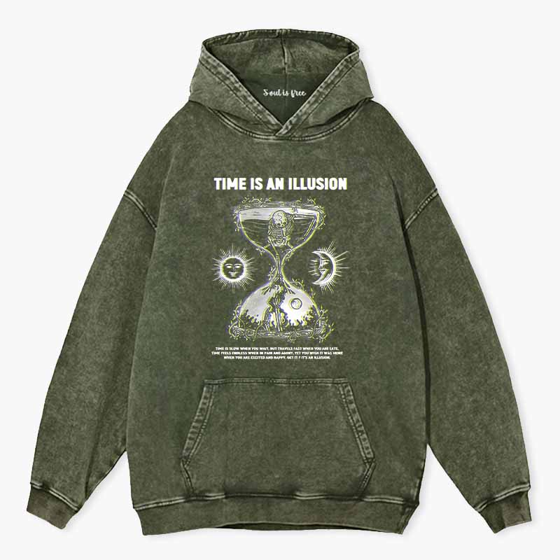 Soulisfree TIME IS AN ILLUSION Washed Hoodie