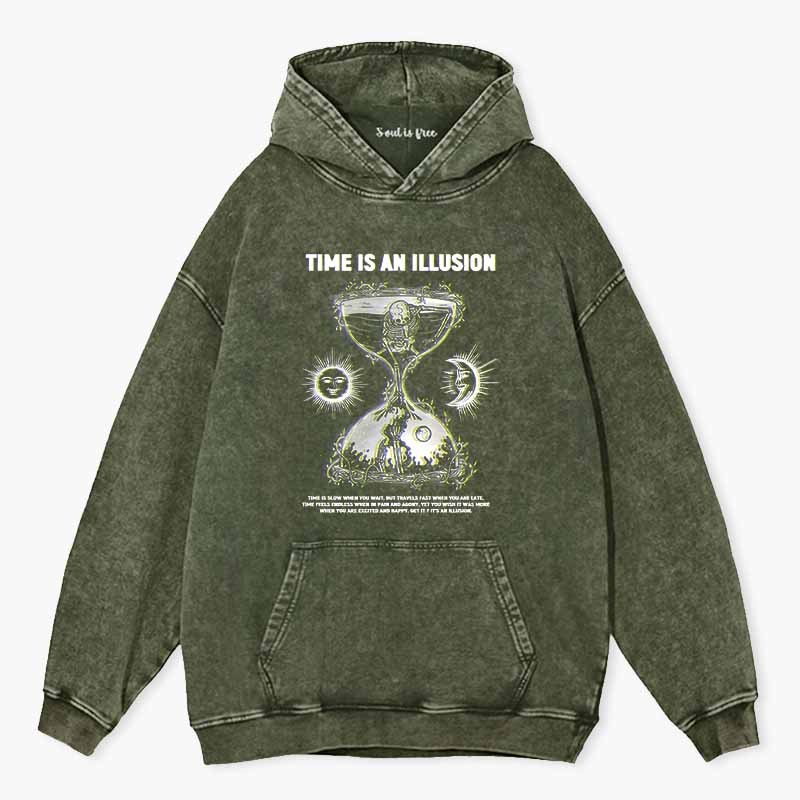 Soulisfree TIME IS AN ILLUSION Washed Hoodie