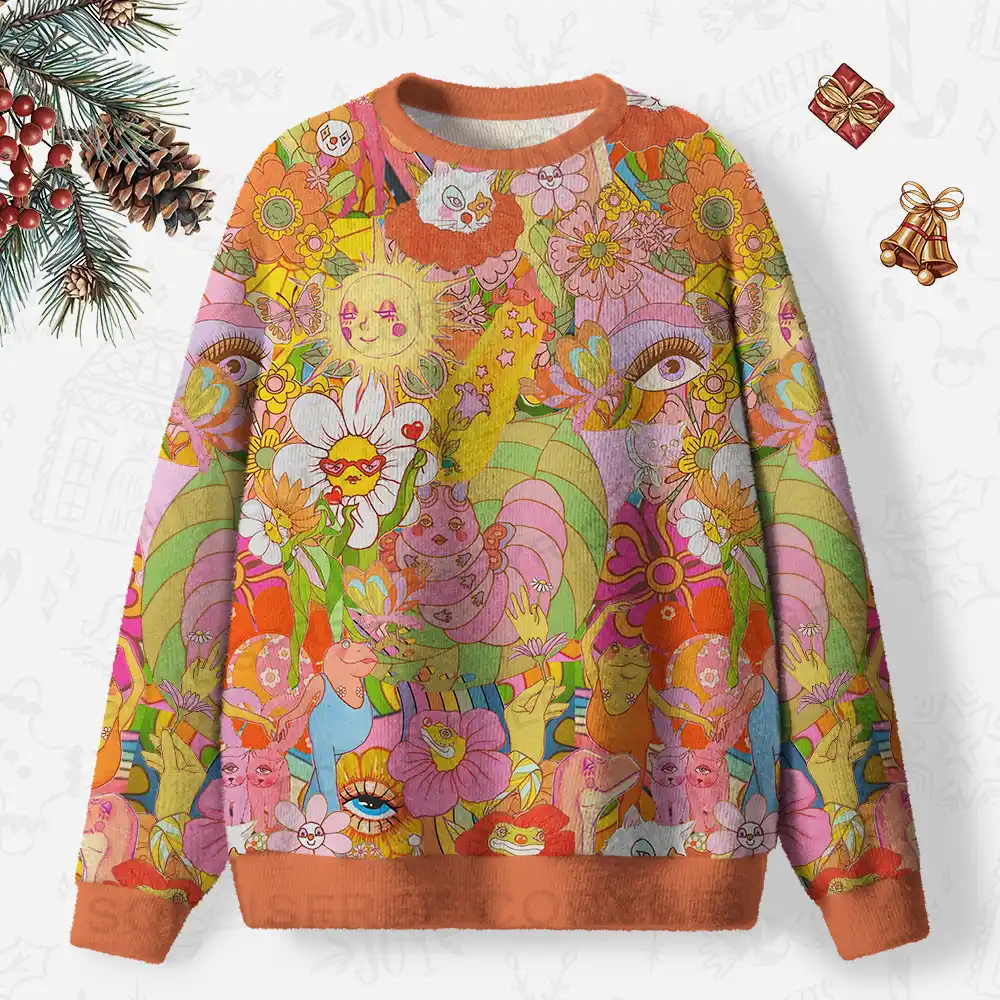 Garden of Joy Ugly Christmas Knit Sweatshirt