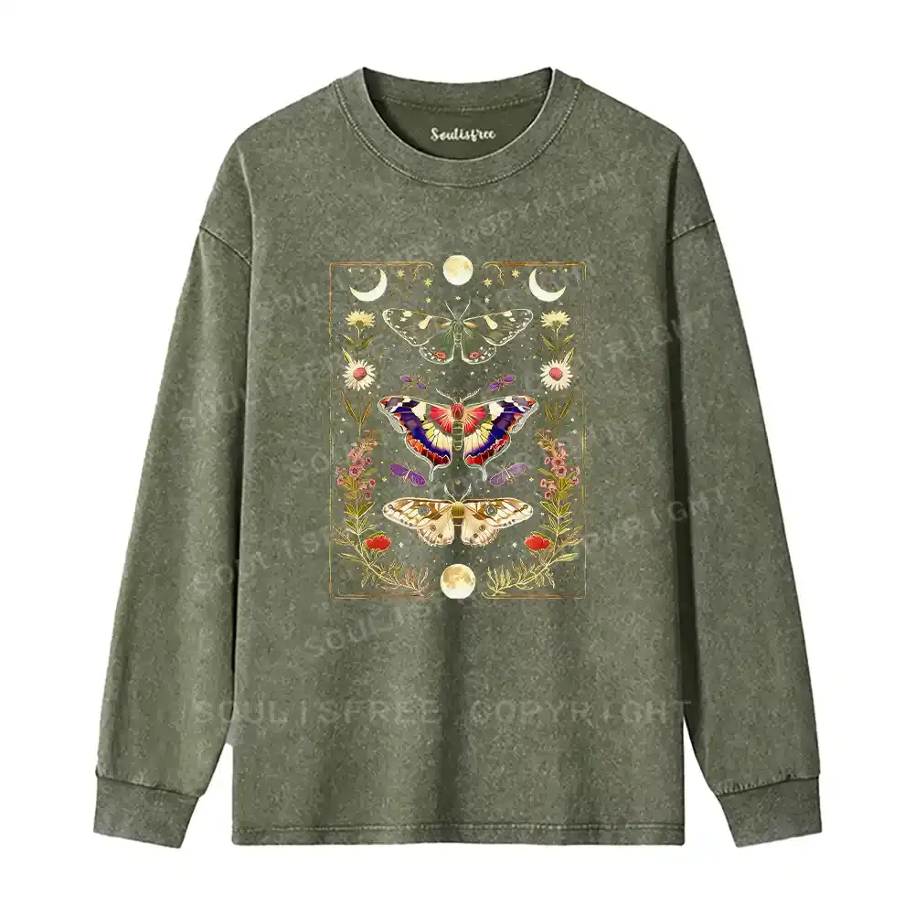 Nocturnal Wings Washed Long Sleeve Shirt