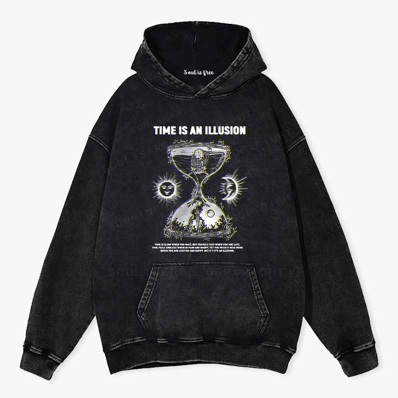 Soulisfree TIME IS AN ILLUSION Washed Hoodie