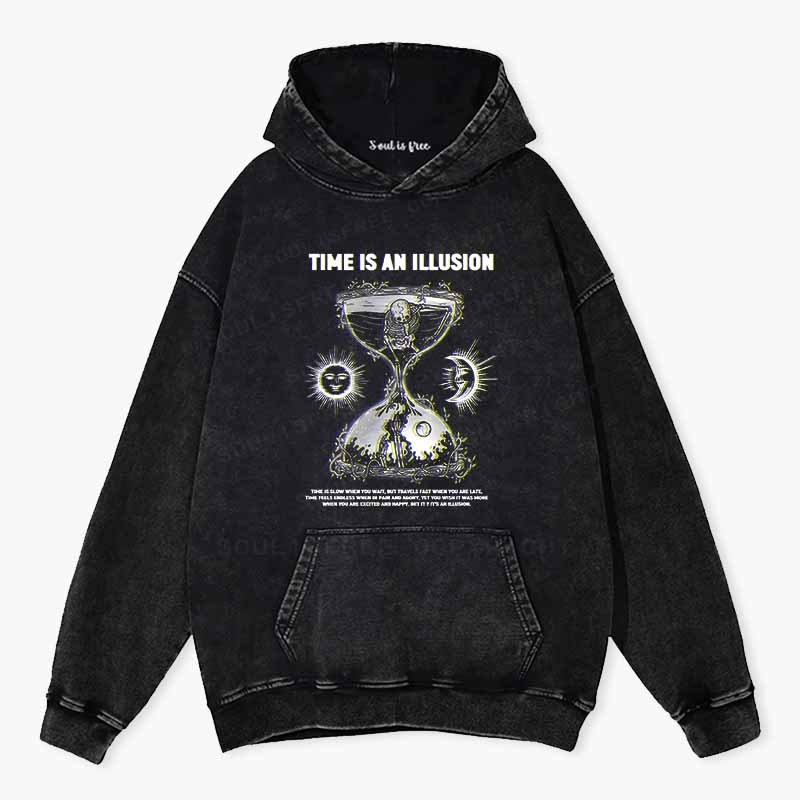 Soulisfree TIME IS AN ILLUSION Washed Hoodie