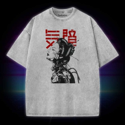 Soulisfree  Vaporwave Japanese Cyberpunk Washed Tee