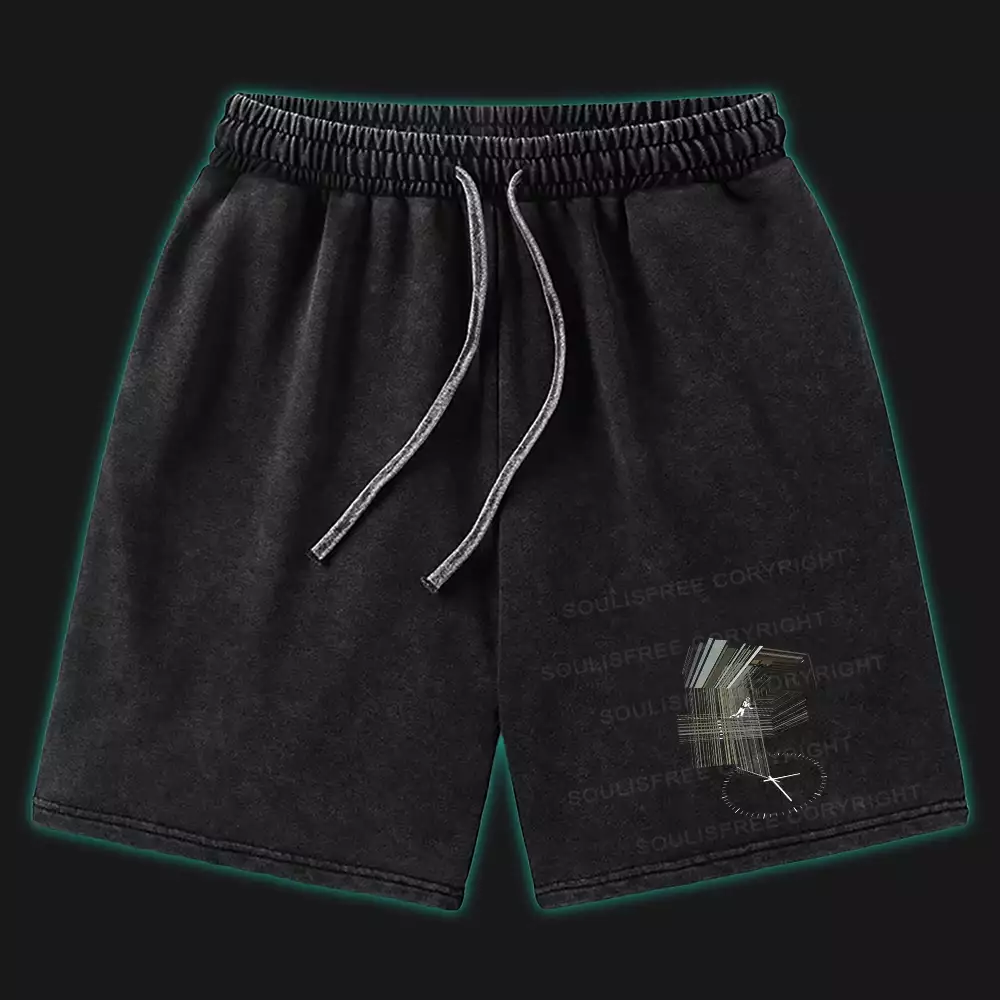 Secret Behind The Bookshelf Washed Shorts