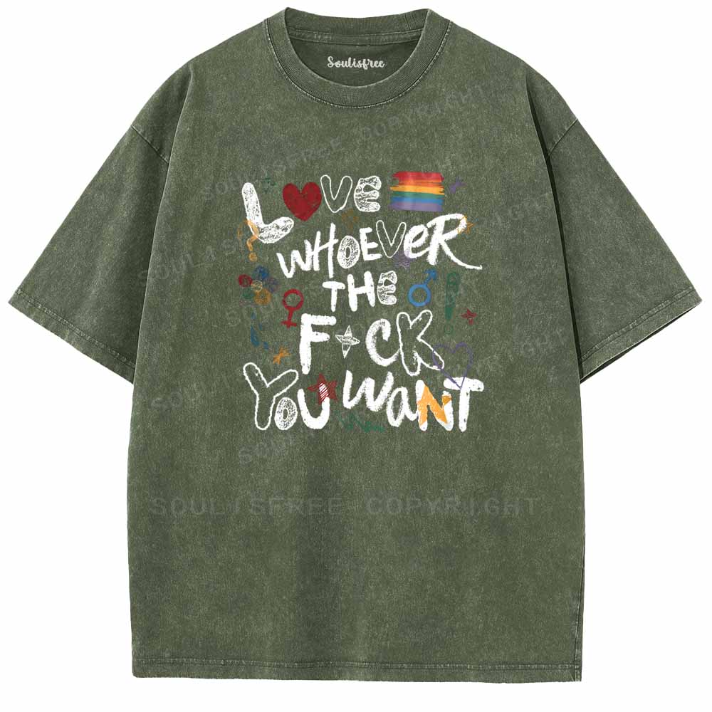 Soulisfree  Love Whoever You Want Washed Tee