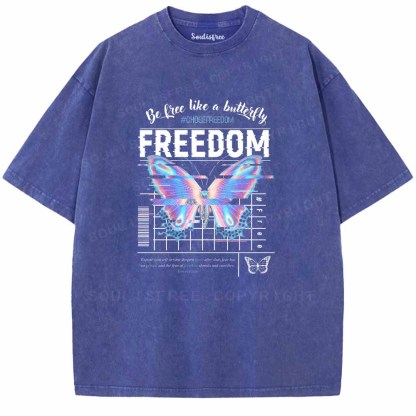 Soulisfree  Be Free Like A Butteifly Washed Tee