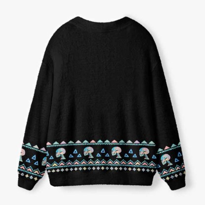 Soulisfree Where Life Meets Death Fuzzy Cardigan Sweater