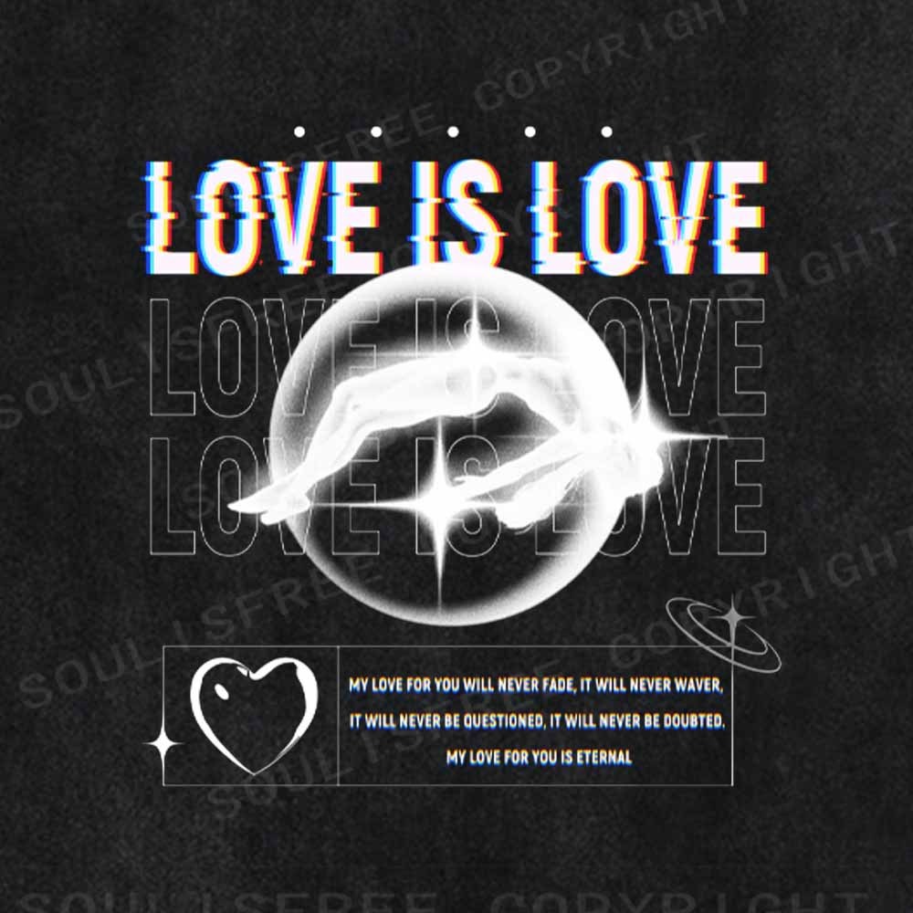Soulisfree  LOVE IS LOVE Washed Tee