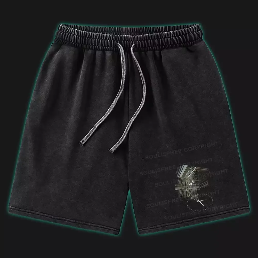Designed Secret Behind The Bookshelf Washed Shorts