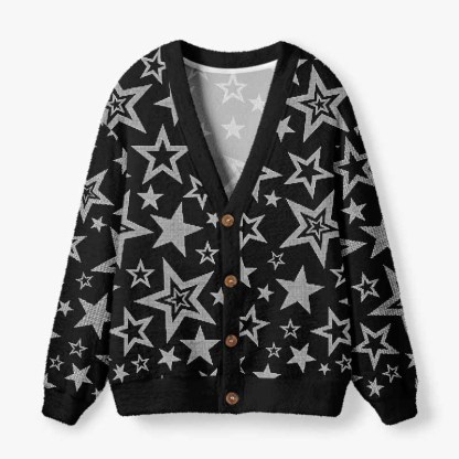 Soulisfree A Universe Within The Stars Fuzzy Cardigan Sweater