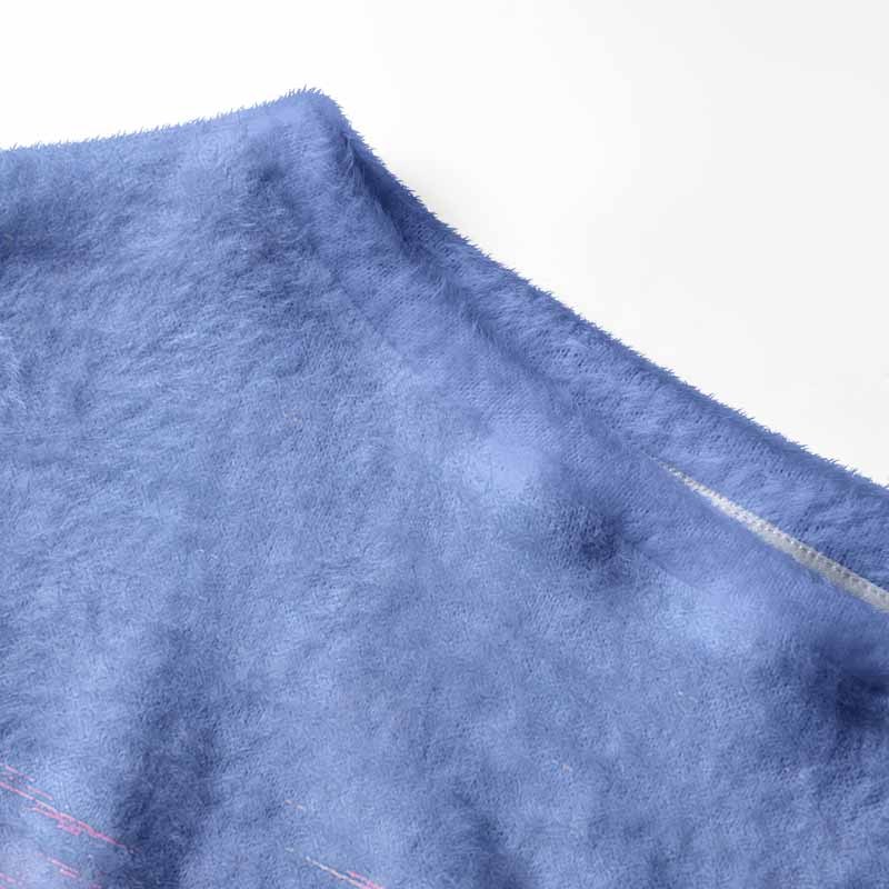 Soulisfree Fat Cat Vs Shark Fuzzy Off-Shoulder Sweater