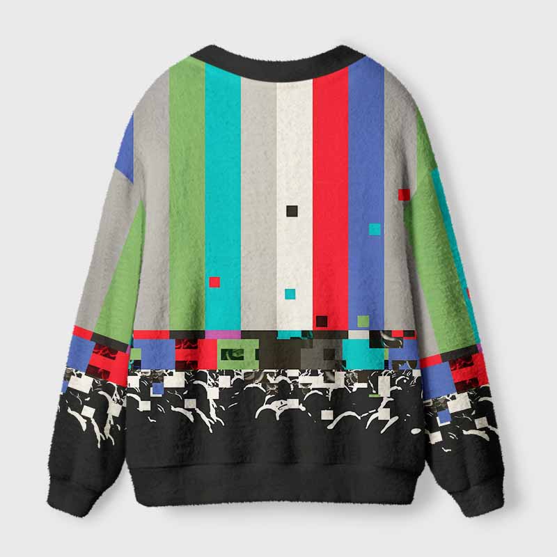 Soulisfree DIGITAL DREAM STATE Fuzzy Cardigan Sweater 