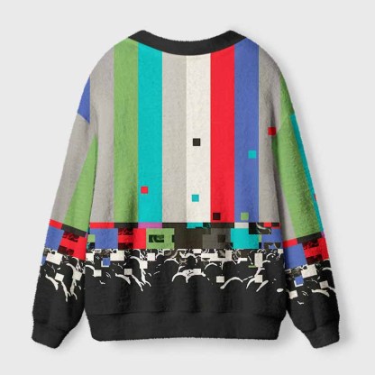 Soulisfree DIGITAL DREAM STATE Fuzzy Cardigan Sweater 
