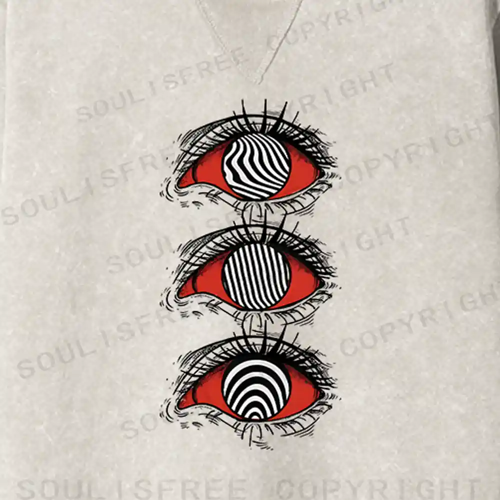 Psychedelic Eye Fit Washed Sweatshirt