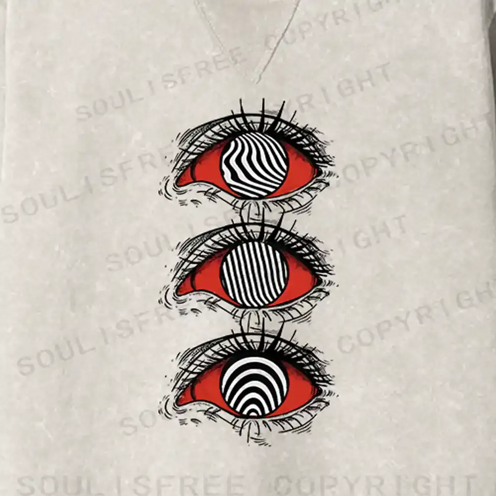 Psychedelic Eye Fit Washed Sweatshirt