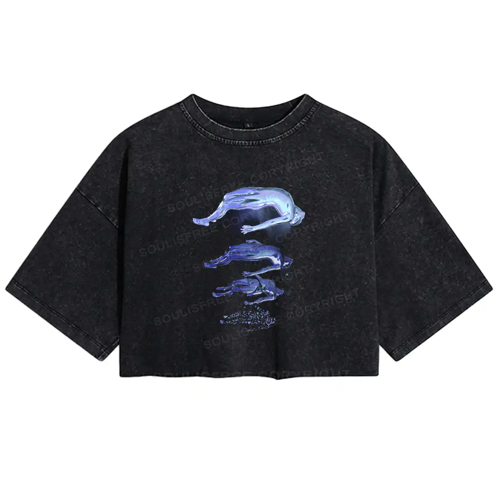 The Escape Of Consciousness Washed Crop T-shirt