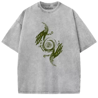 Verdant Palm Spiral Sigil Washed T-shirt