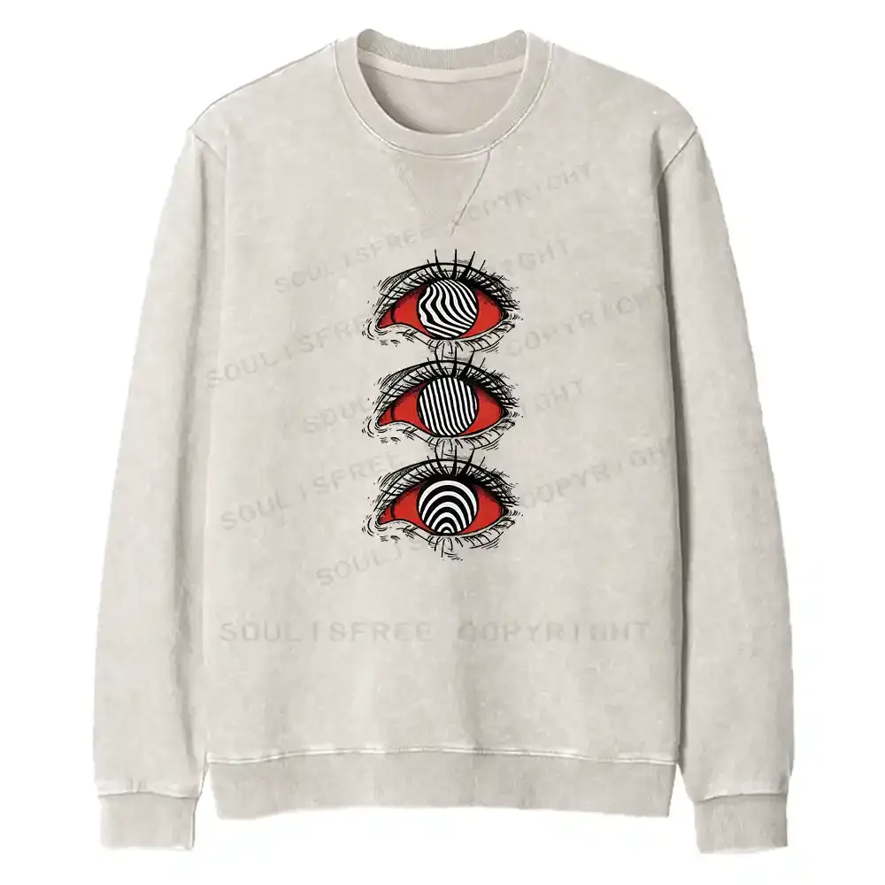 Psychedelic Eye Fit Washed Sweatshirt
