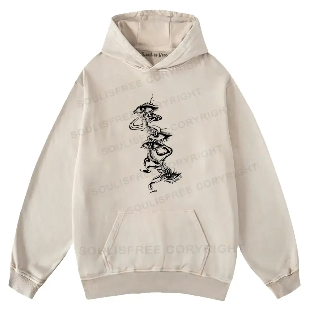 Psychedelic Eyes Washed Hoodie