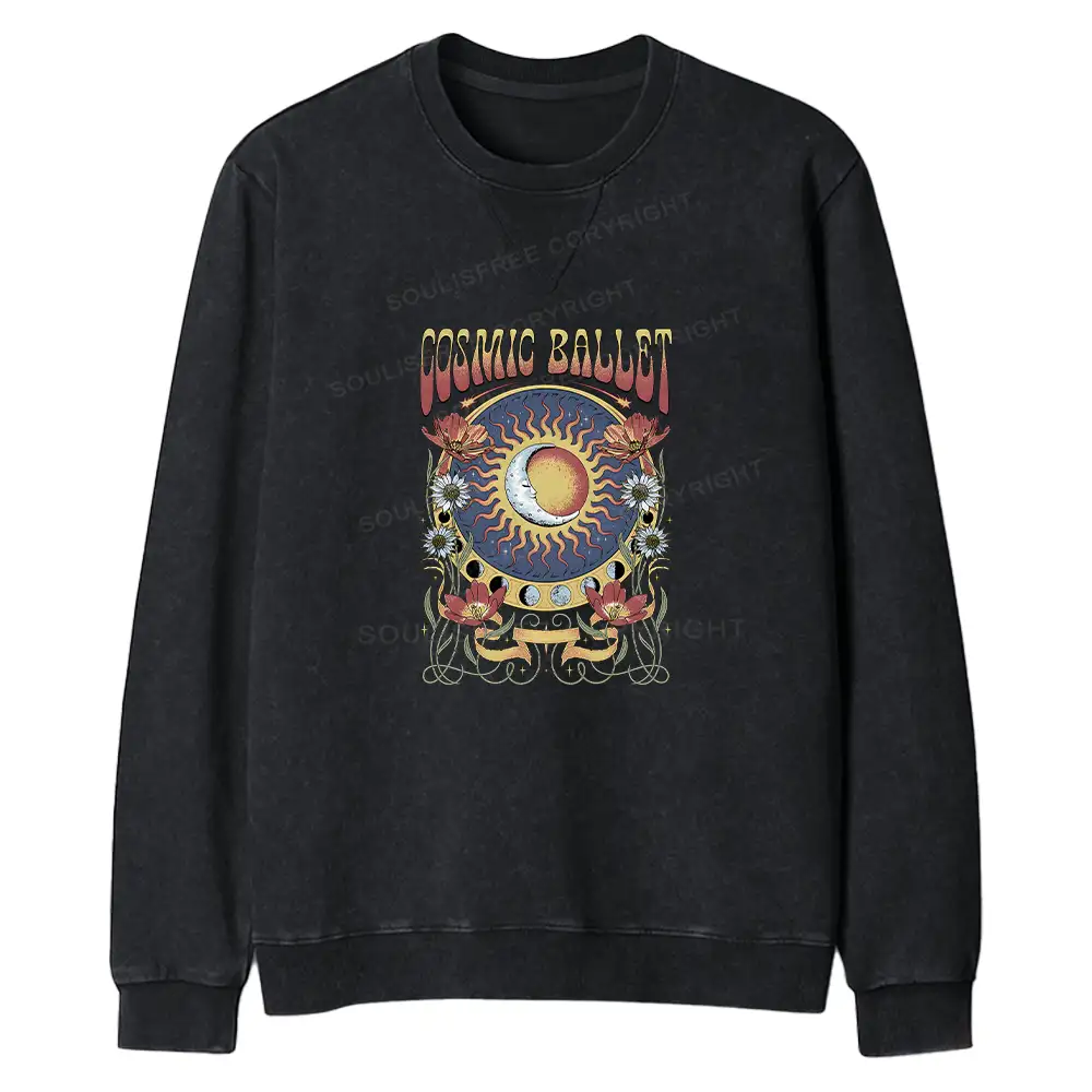 Psychedelic Ballet Regular Fit Washed Sweatshirt