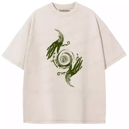 Verdant Palm Spiral Sigil Washed T-shirt