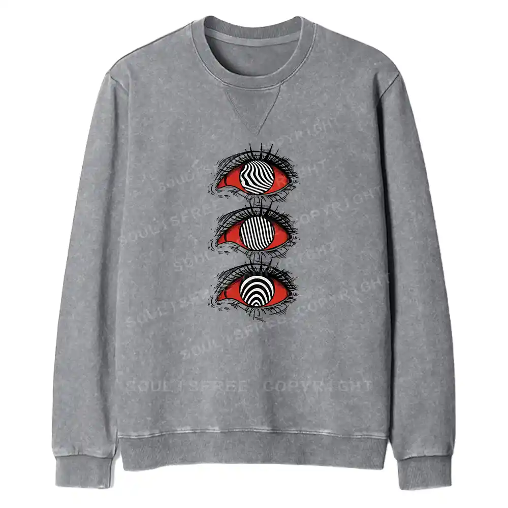 Psychedelic Eye Fit Washed Sweatshirt