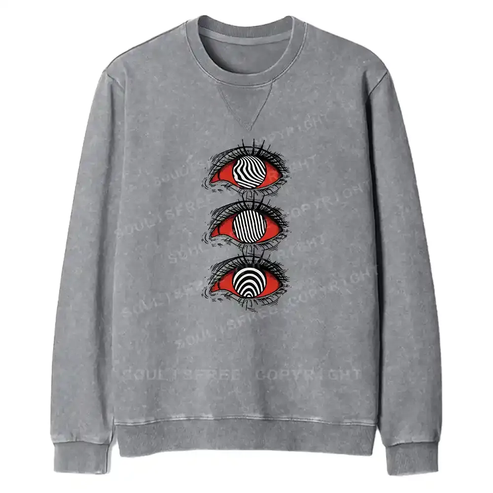 Psychedelic Eye Fit Washed Sweatshirt