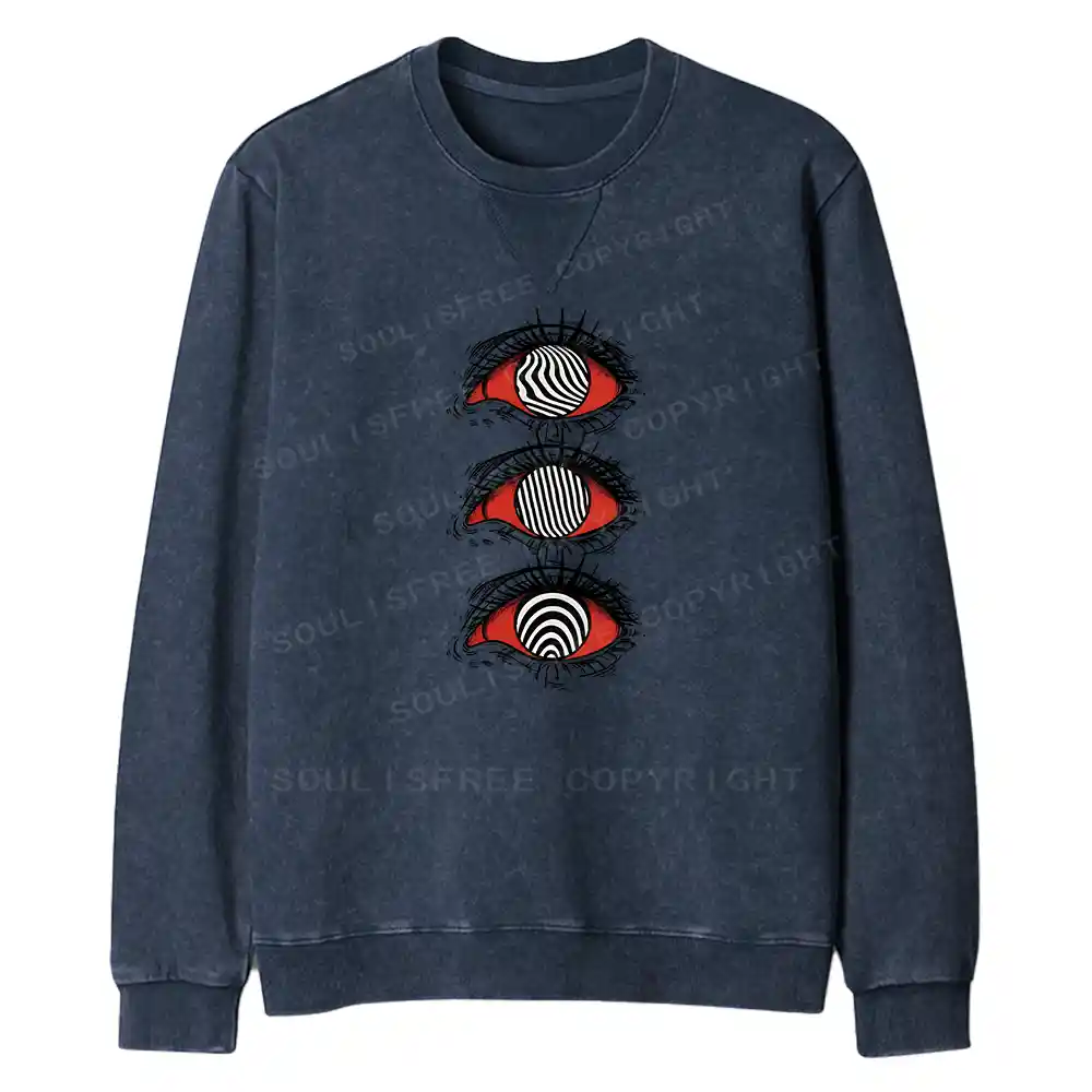 Psychedelic Eye Fit Washed Sweatshirt