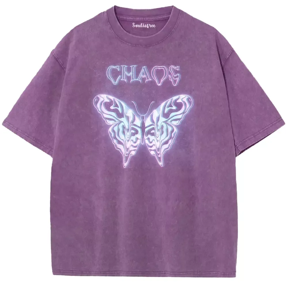 Soulisfree Beautiful Catastrophe Flutter Washed Tee