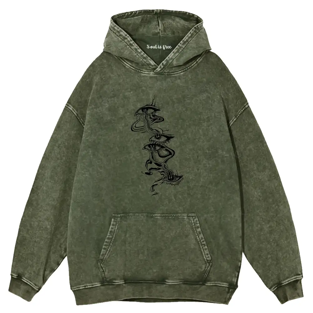 Psychedelic Eyes Washed Hoodie
