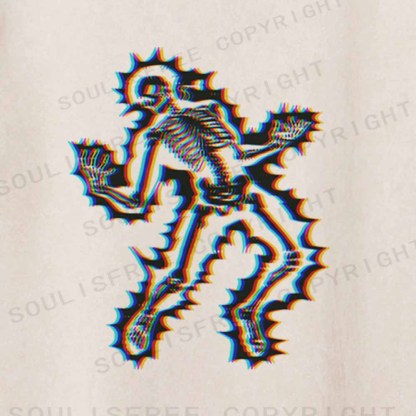 Soulisfree  Glitch Dancing Skeleton Washed Tee