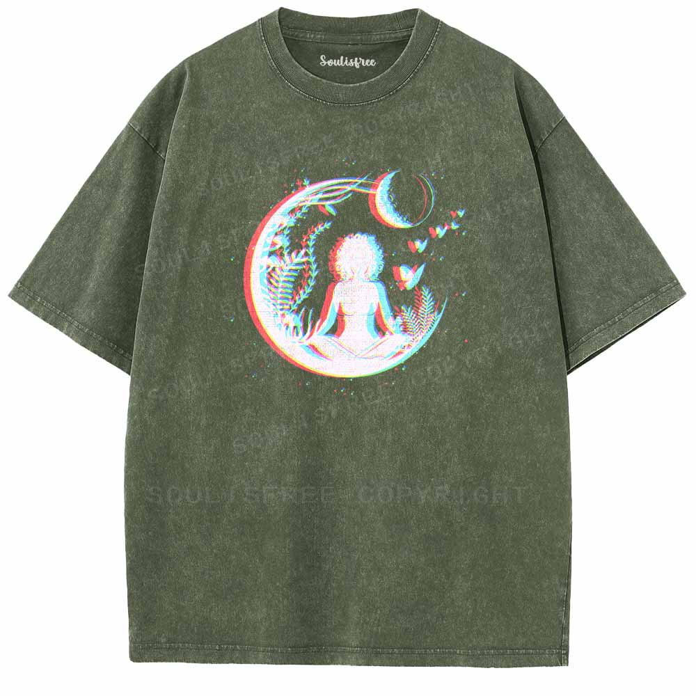 Soulisfree  Meditate Under The Moon Washed Tee