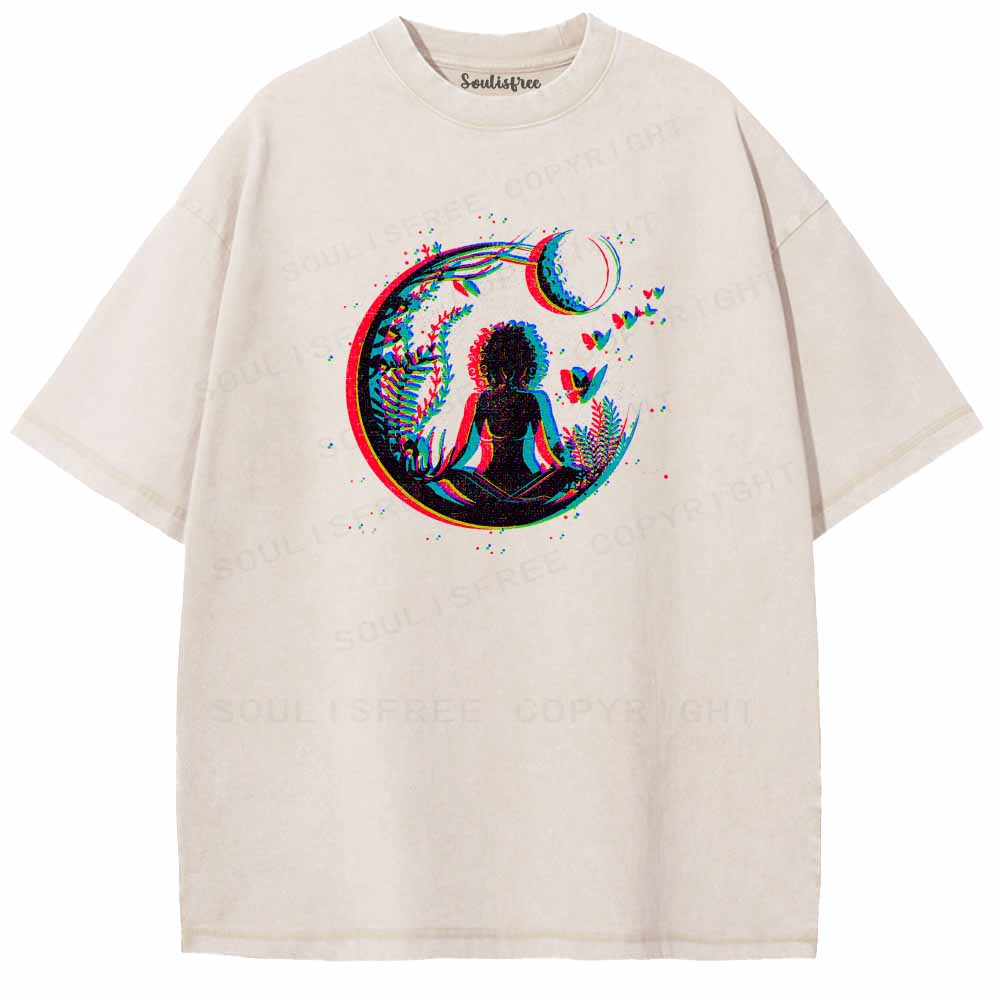 Soulisfree  Meditate Under The Moon Washed Tee
