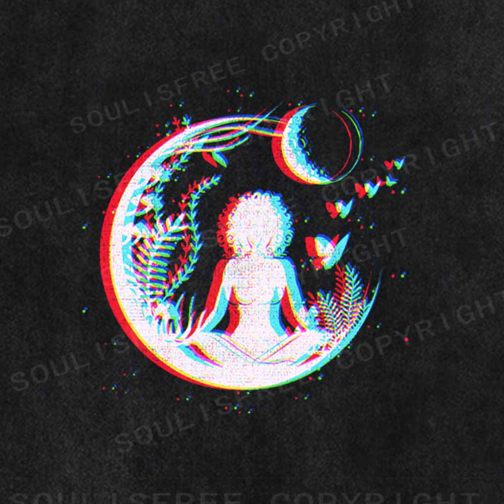 Soulisfree  Meditate Under The Moon Washed Tee