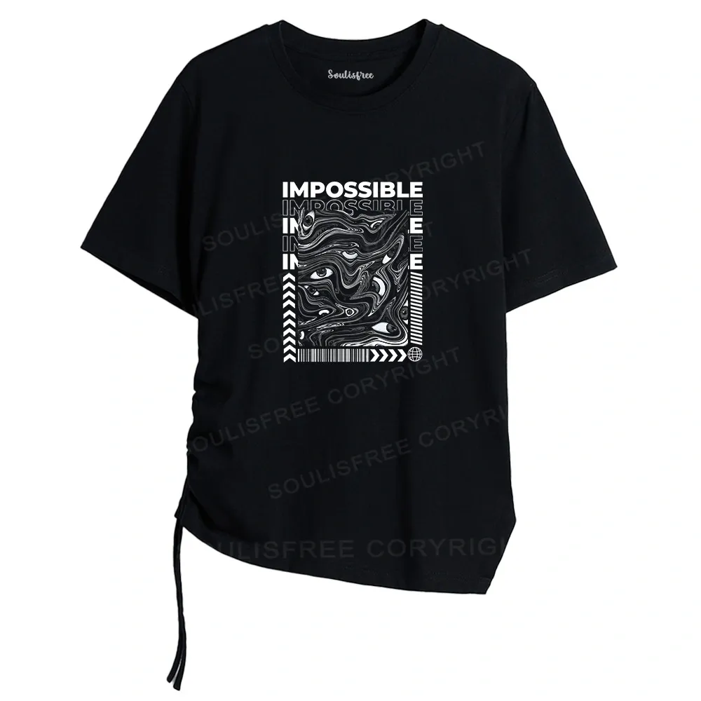 Designed The Impossible Thing Asymmetrical Top With Side Drawstring