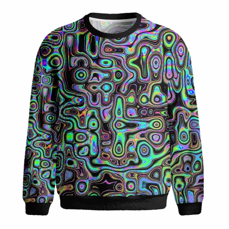 Soulisfree DIGITAL DREAMSCAPE Fuzzy Crewneck Sweater